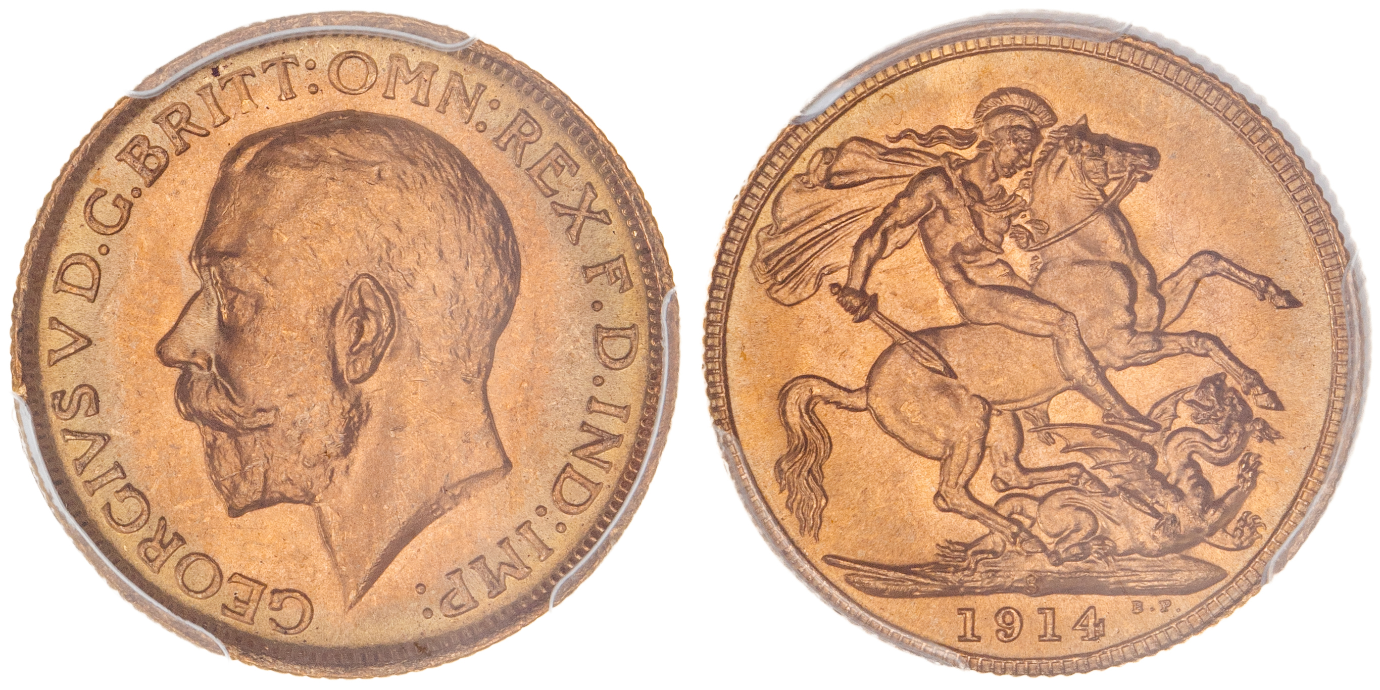 George V, Sovereign, 1914-S, PCGS MS65