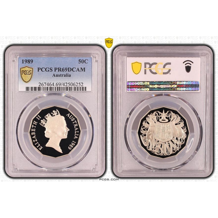 Elizabeth II, Fifty Cent, 1989, PCGS PR69DCAM