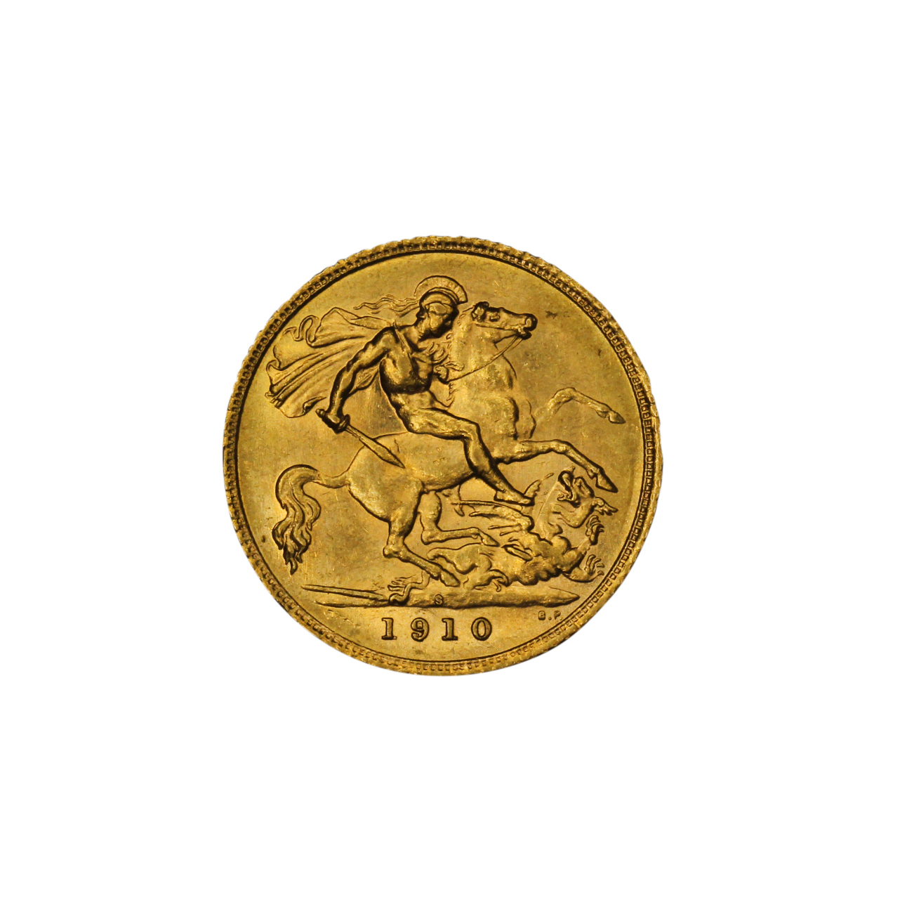 1256. · Edward VII, Half Sovereign, 1910-S, UNC