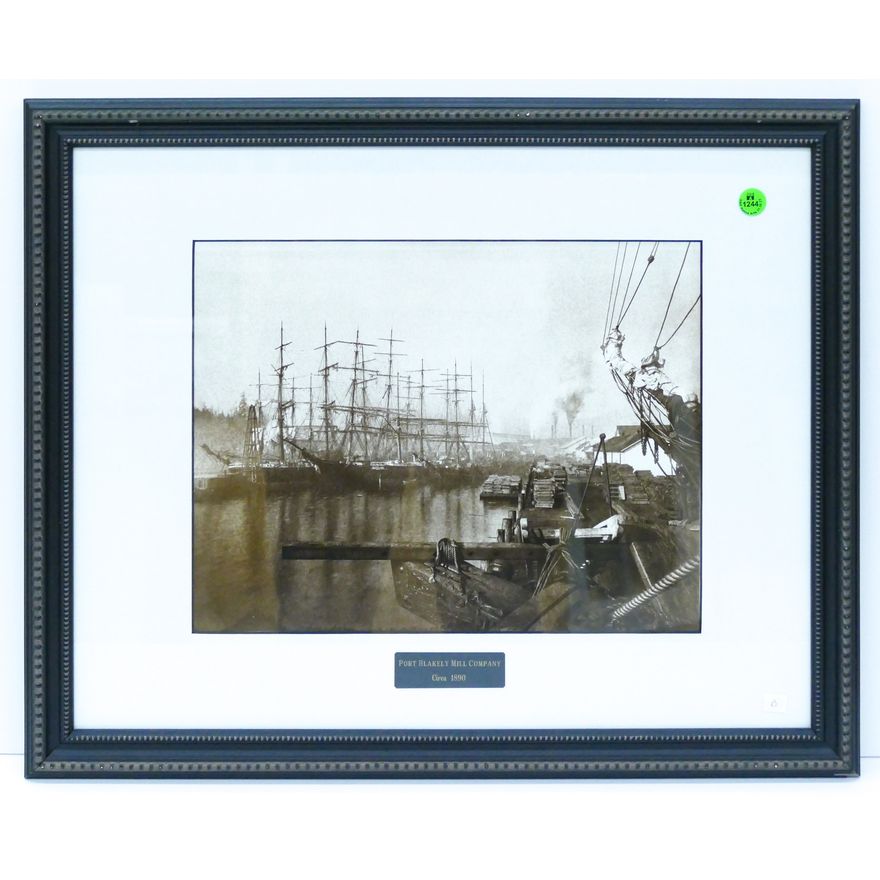 Port Blakely Mill Co. Circa 1890 Framed Photo 18''x22''