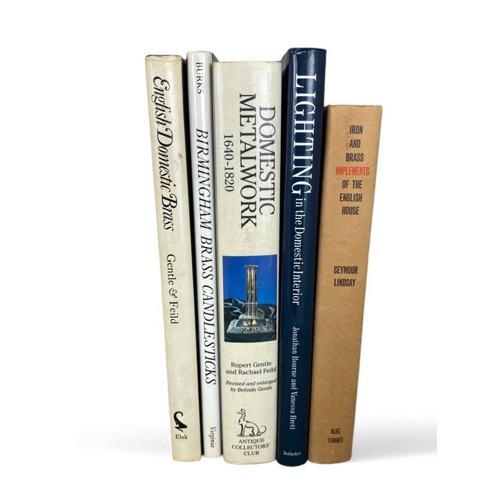 A group of ten books on antique metalwork, lighting, jewellery & silver