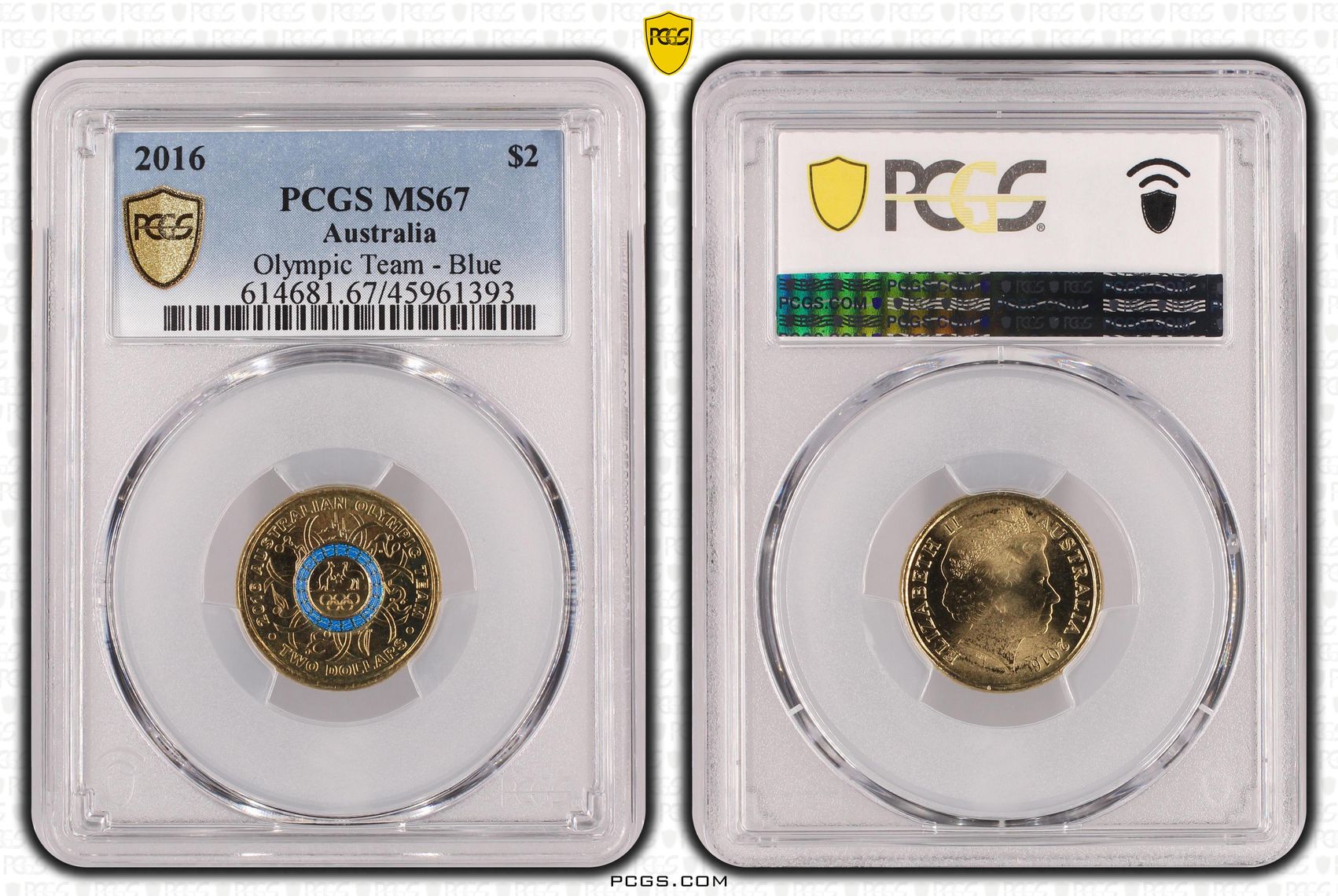 Olympic Team - Blue, Two Dollar, 2016, PCGS MS67
