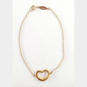 9CT GOLD PLATED STERLING SILVER HEART HAND CHAIN - 51929/11554