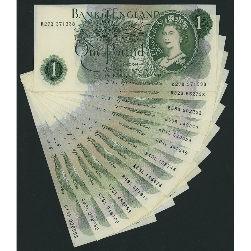 Bank of England, J. S. Fforde, [23 notes] £1, ND (1967), (EPM B307 ...