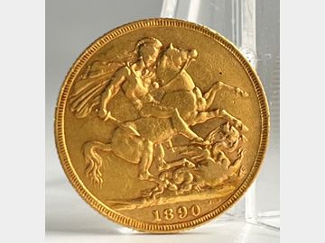 1890 VICTORIA JUBILEE HEAD LONDON MINT GOLD SOVEREIGN
