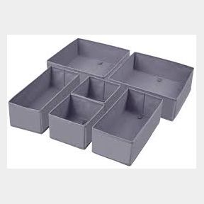 Gogooda Foldable Storage Boxes for Clothes Underwear Cosmetics Set of 5 Textured Grey |