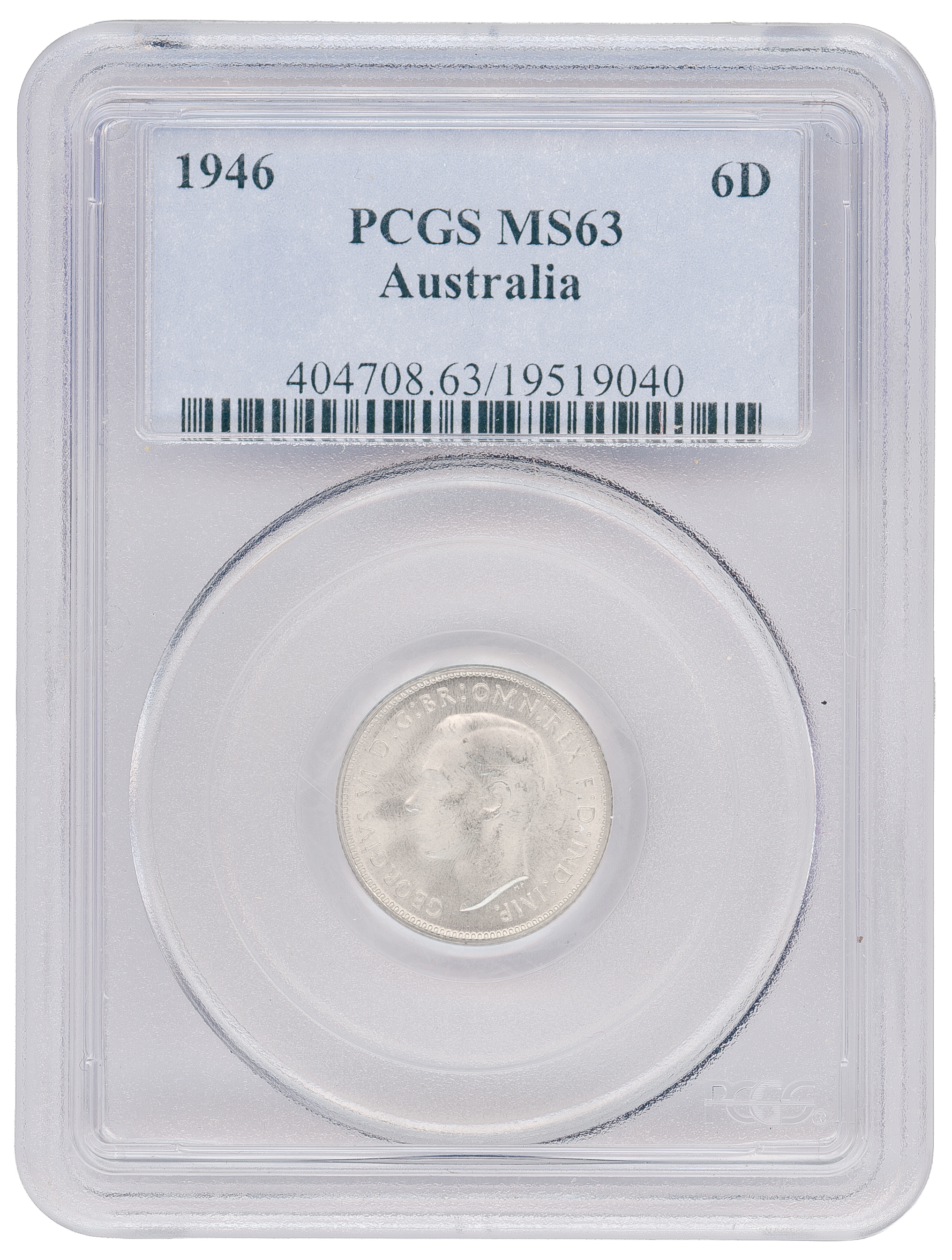 Sixpence, 1946(m), PCGS MS63