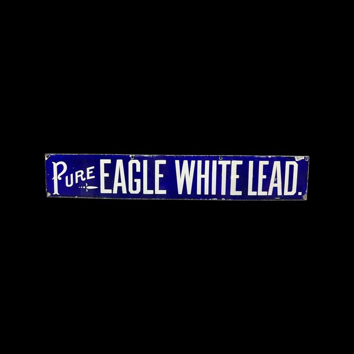 Pure Eagle White Lead Porcelain Sign