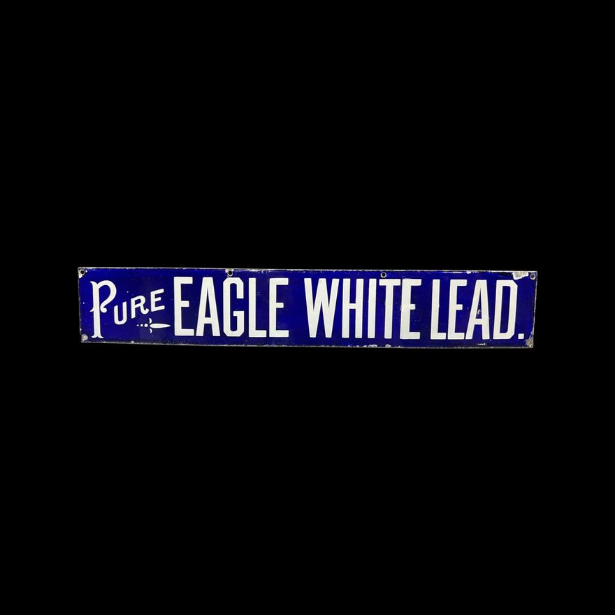 Pure Eagle White Lead Porcelain Sign
