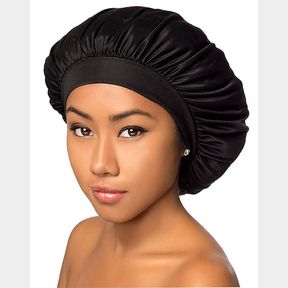 Fashion Satin Silk hair Bonnet Sleep Cap Black Unisex |