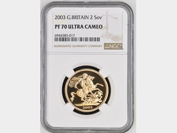 2003 ELIZABETH II PROOF GOLD 2 POUND PF70 UCAM TOP POP!