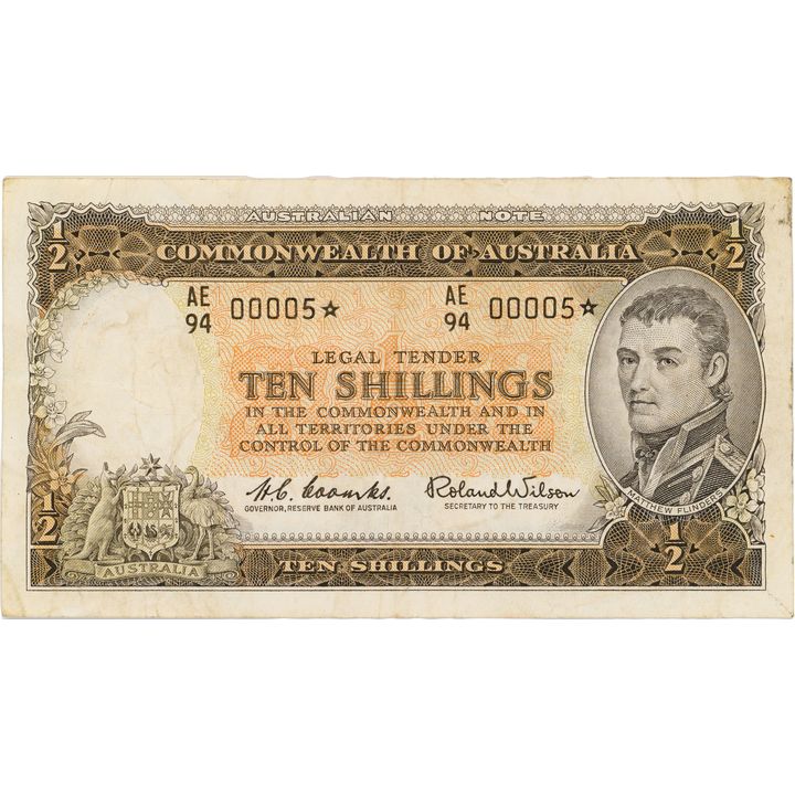 Coombs/Wilson, Ten Shillings, 1961, VF