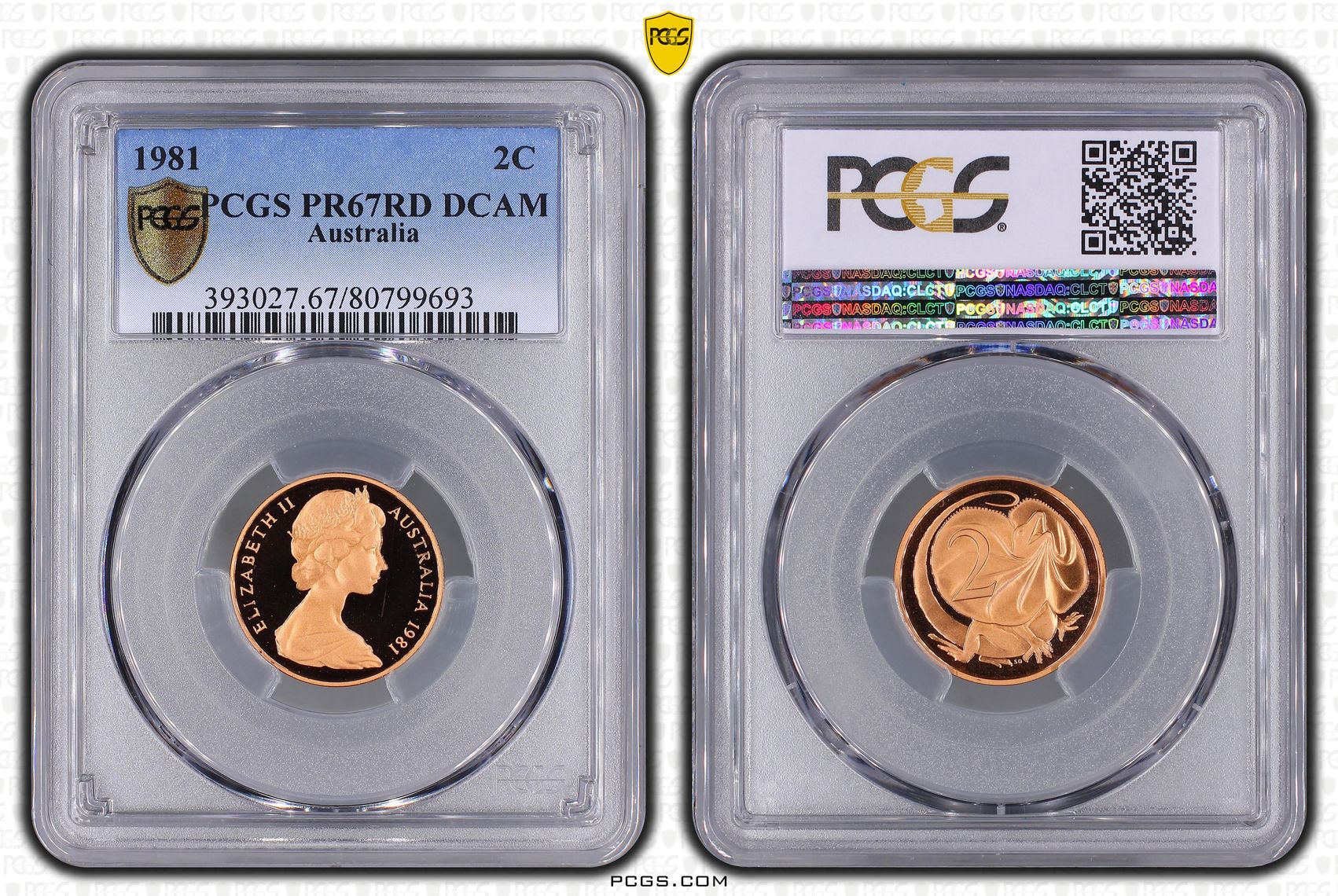 Elizabeth II, Two Cent, 1981, PCGS PR67DCAM