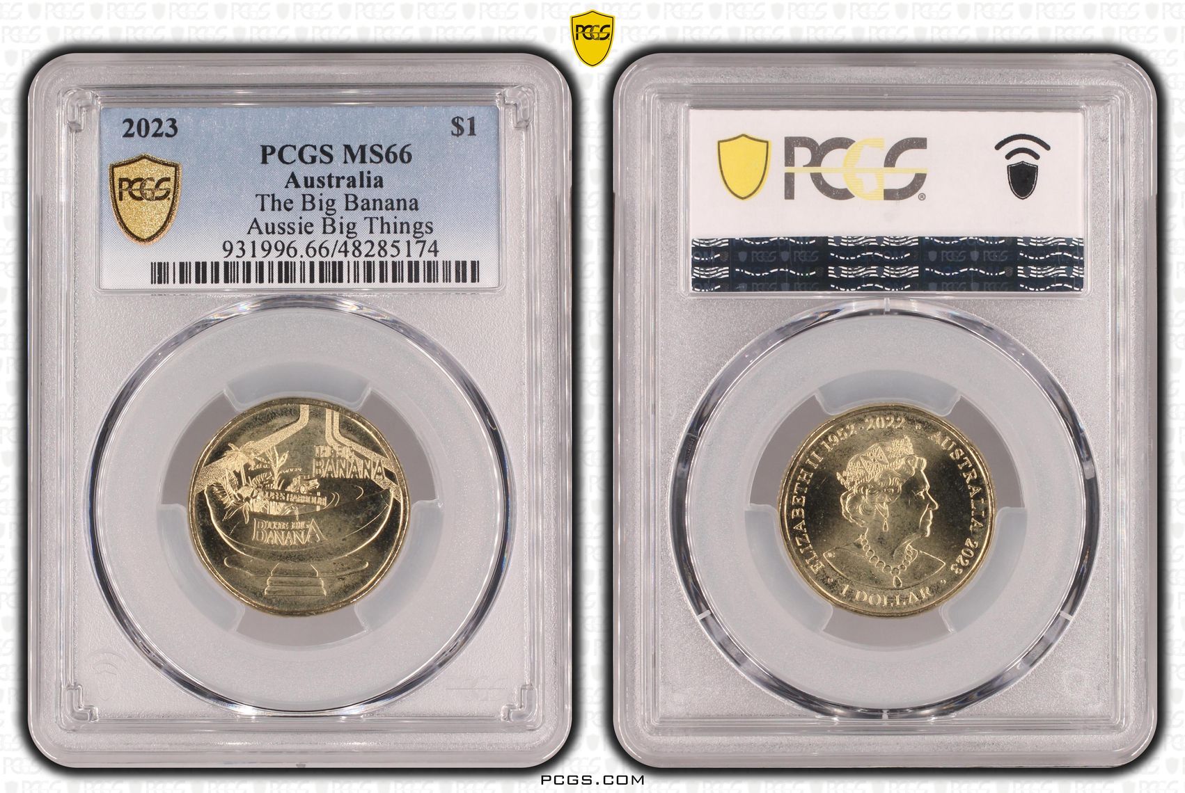 The Big Banana Aussie Big Things, One Dollar, 2023, PCGS MS66