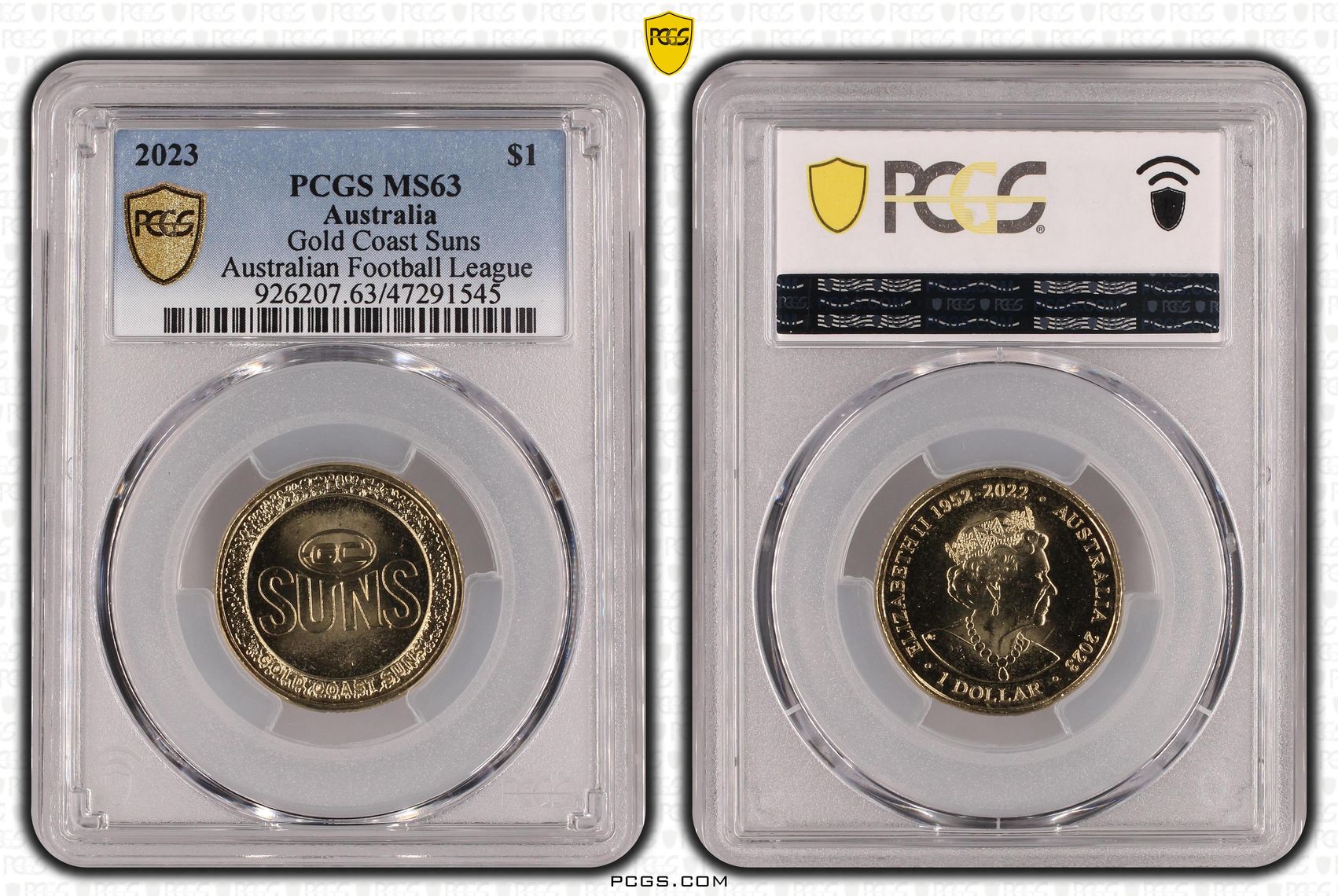 AFL - Gold Coast Suns, One Dollar, 2023, PCGS MS 63