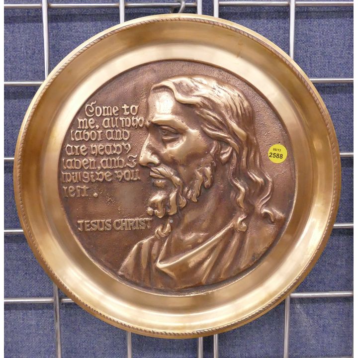Jesus Christ Brass Plaque - 12'' diameter