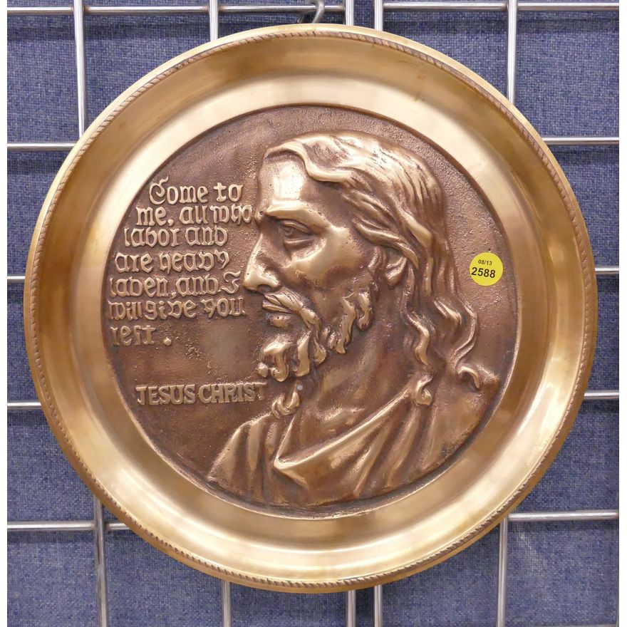 Jesus Christ Brass Plaque - 12'' diameter