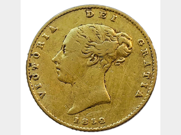 1852 VICTORIA YOUNG HEAD GOLD HALF SOVEREIGN