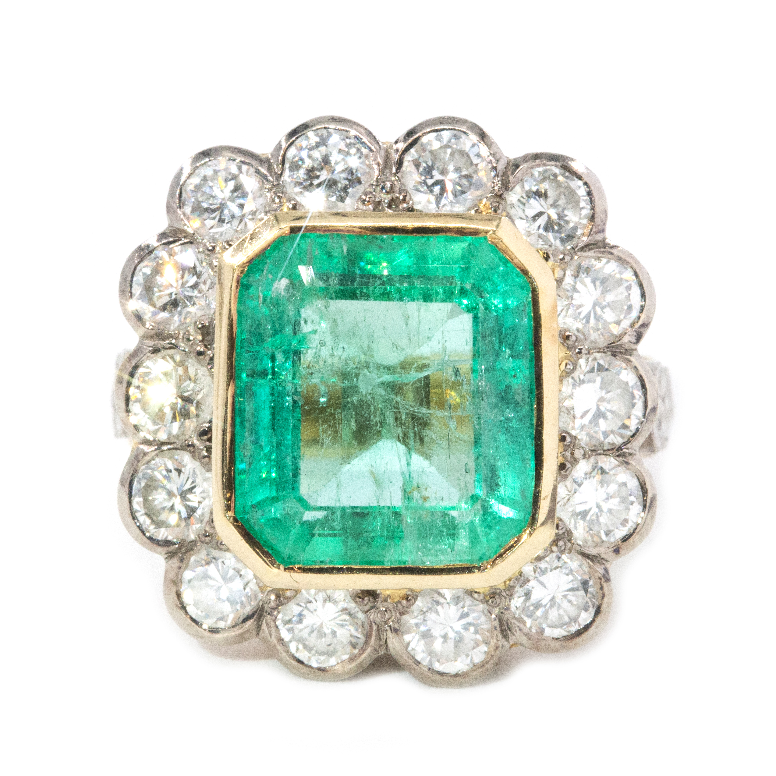 7.00 Carat Emerald and Diamond Ring