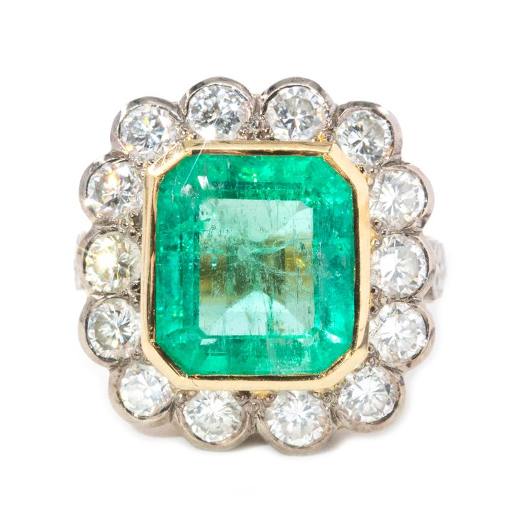 7.00 Carat Emerald and Diamond Ring