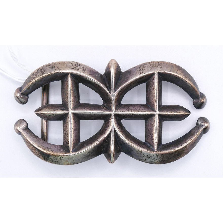 Old Pawn Navajo Cast Silver Buckle 3.75'' - 81 grams