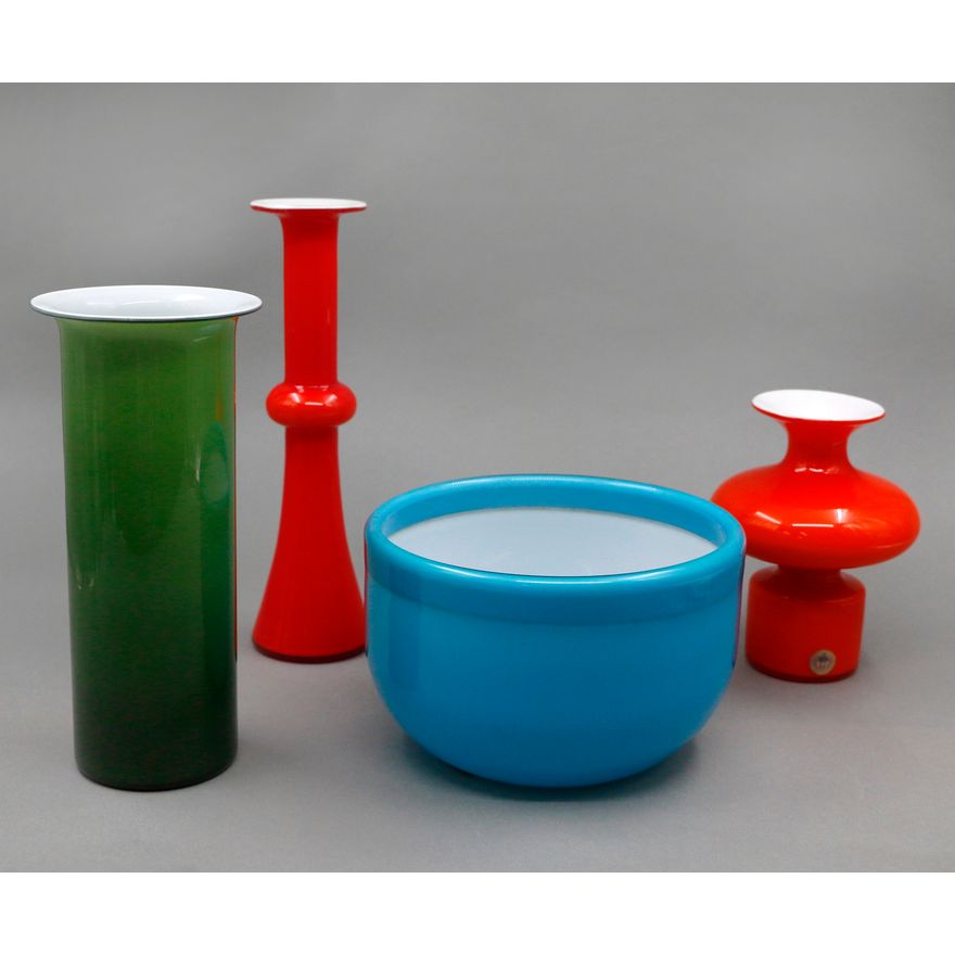 Four pieces of Scandinavian art glass
