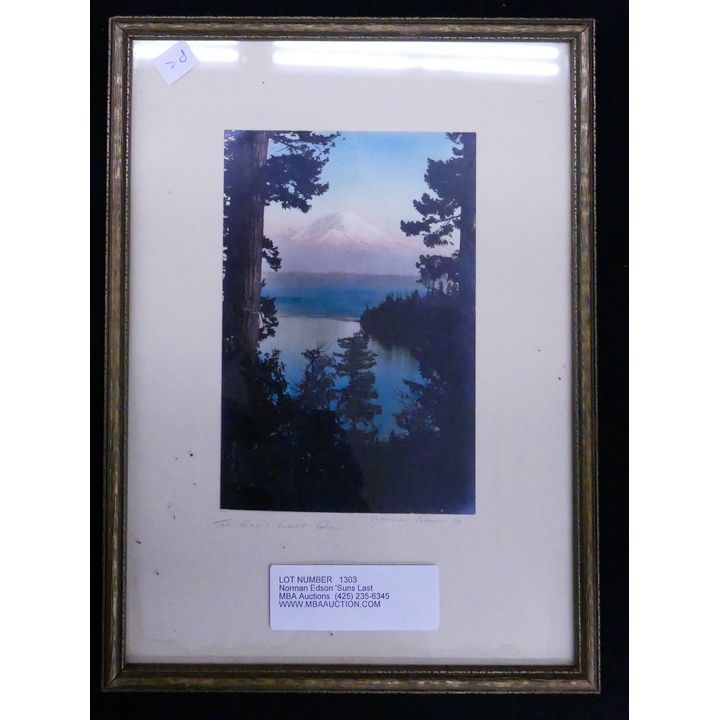 Norman Edson 'Suns Last Glow' Tinted Photo- 11x8'' framed