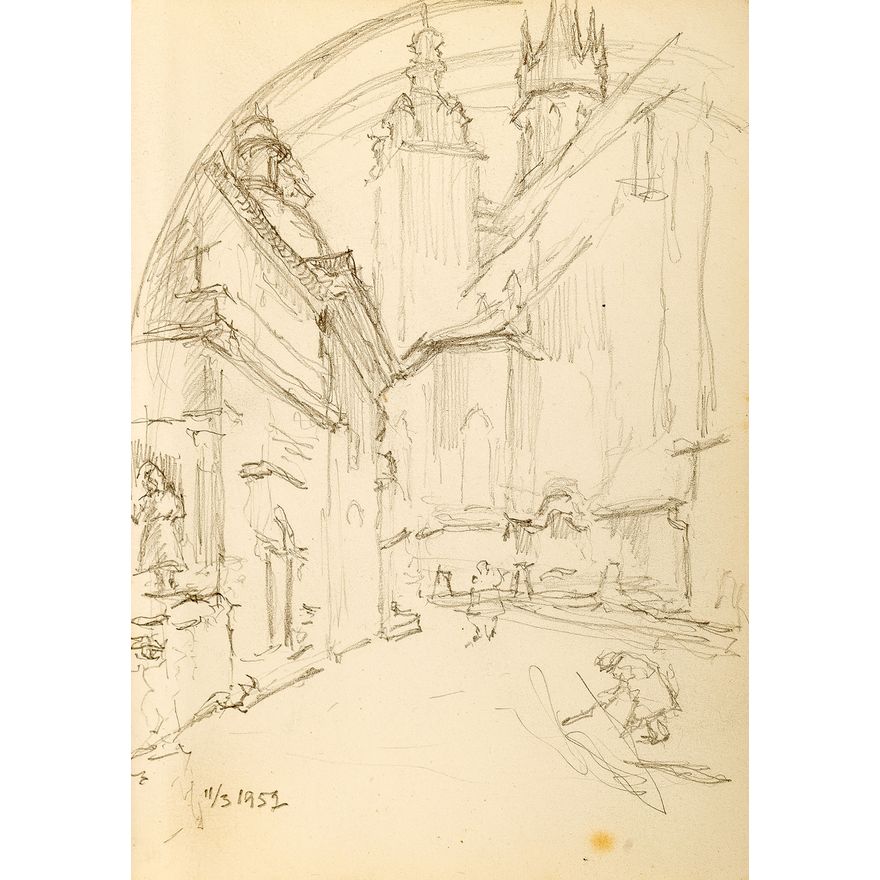 Józef Pieniążek | Plac Mariacki w Krakowie, 1952 r.