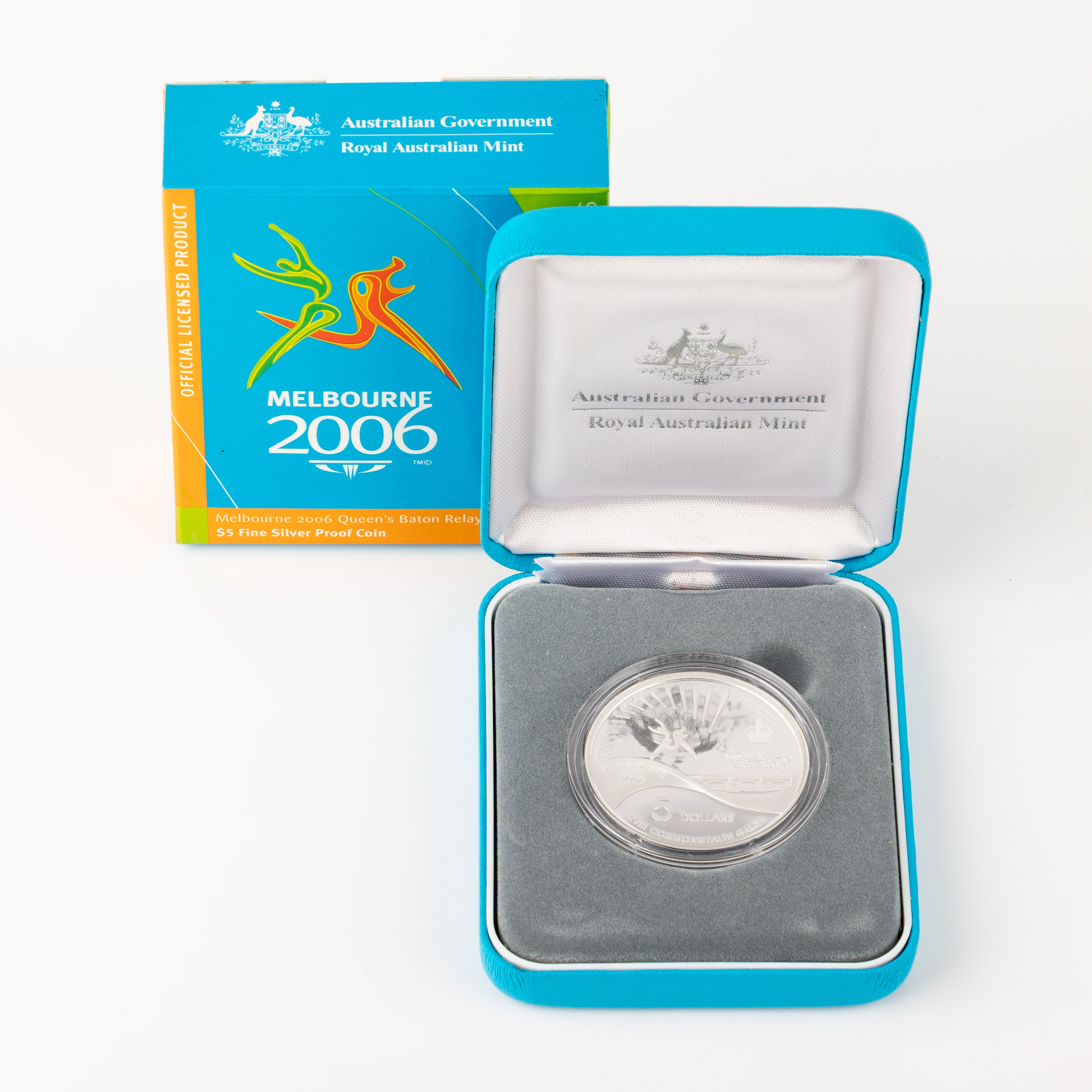Queen Baton Relay Silver Proof Coin, Five Dollar, 2006