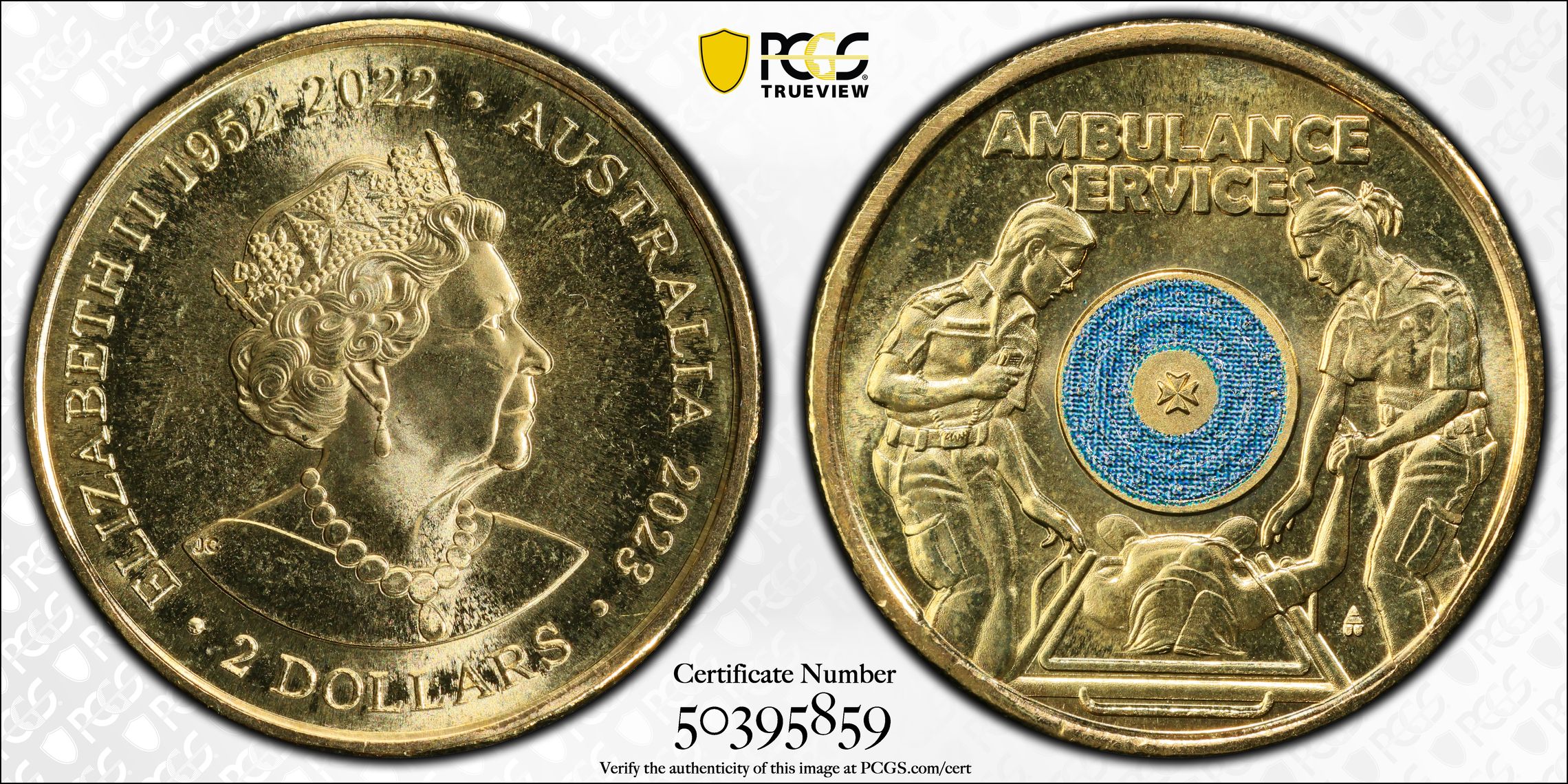 35th Ann $2 Coin Set Colourised Ambulance Services, Two Dollar, 2023, PCGS MS67