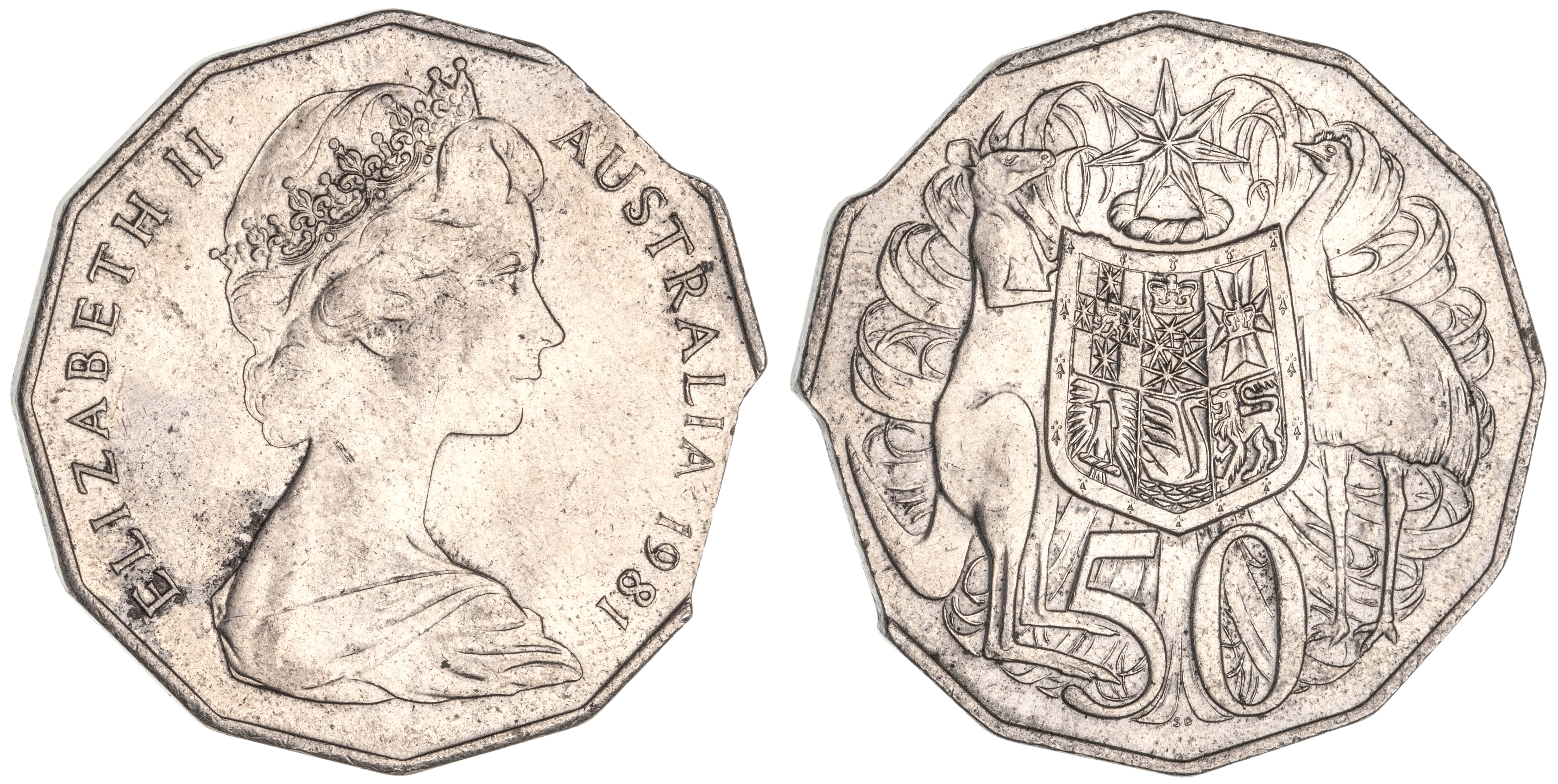 Elizabeth II, Fifty Cents, 1981, UNC