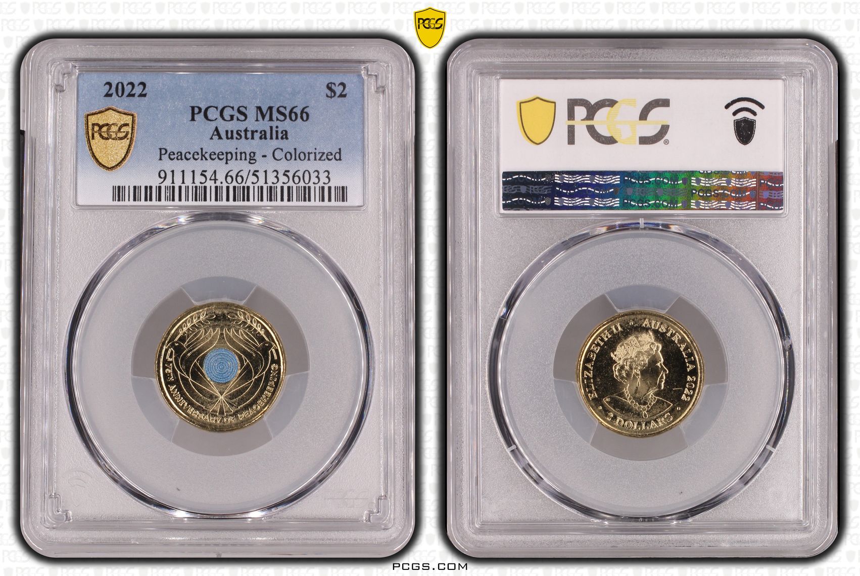 Peacekeeping - Colorized, Two Dollar, 2022, PCGS MS66