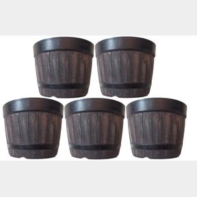 (5) 10 IN WHISKEY BARREL PLANTER FLOWER POT CF046D***