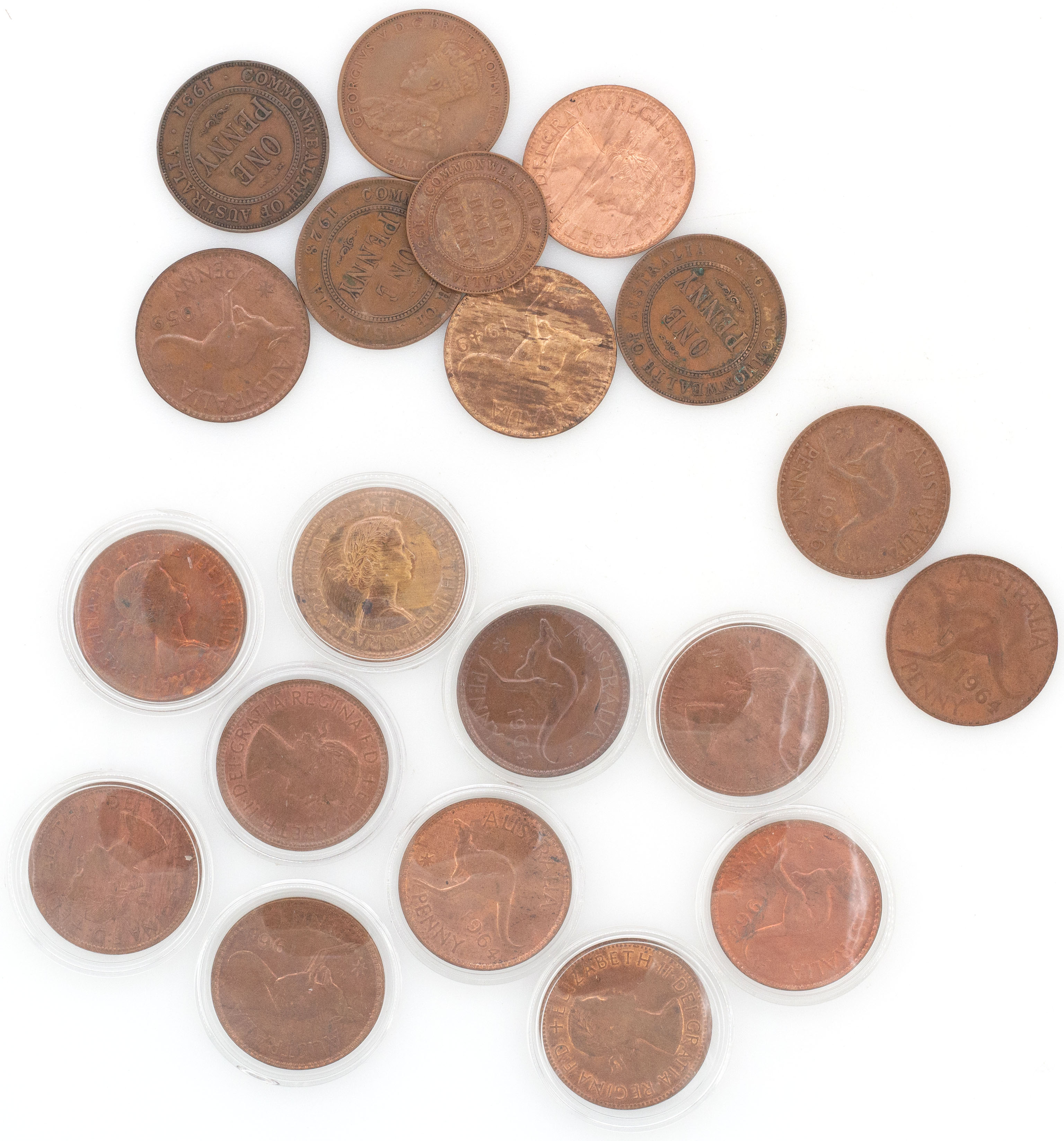 George V - Elizabeth II, Penny, 1928 - 1964, F - UNC