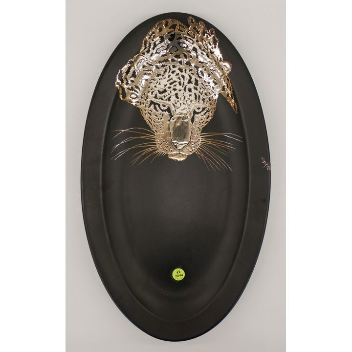 Emilia Castillo Inlaid Silver Leopard Platter 19''