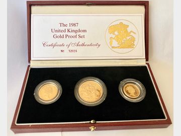 1987 Queen Elizabeth II Proof Gold 3 Coin Set