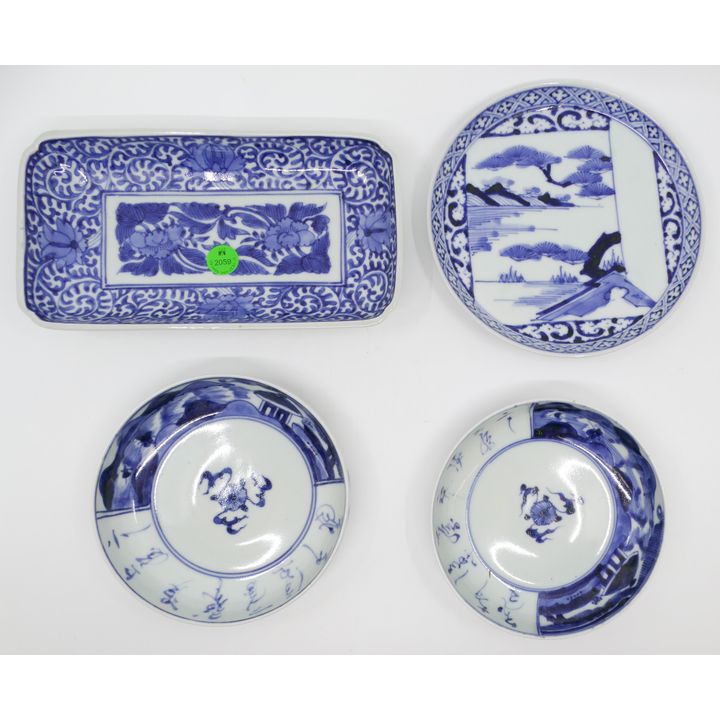4pc Japanese 18th Cent. Arita Dishes 5.5'' to 8.5''