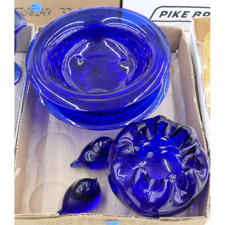 Box Cobalt Glass Rose Bowl etc.