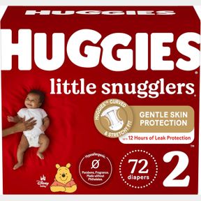HUGGIES LITTLE SNUGGLERS BABY DIAPERS, SIZE 2 (12-18 LBS), 72 CT