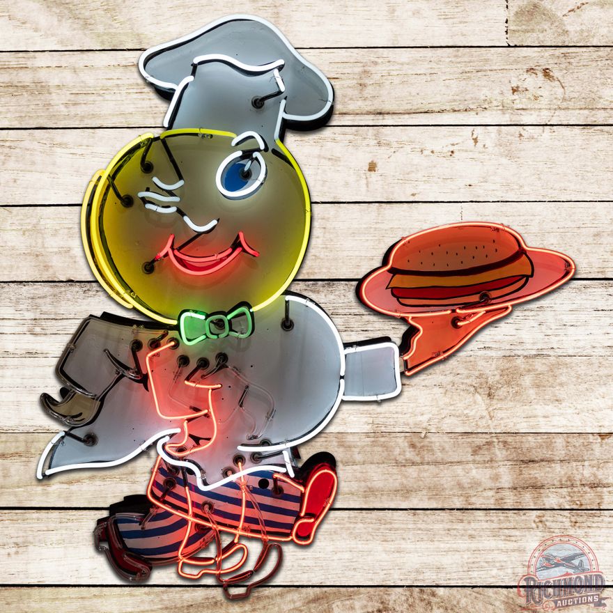 Rare McDonalds Animated "Speedee" SS Tin Die Cut Neon Sign