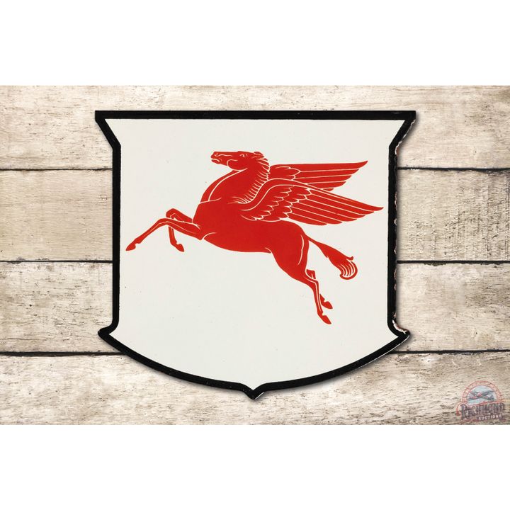 9" Mobil Pegasus West Coast Truck Door Porcelain Sign