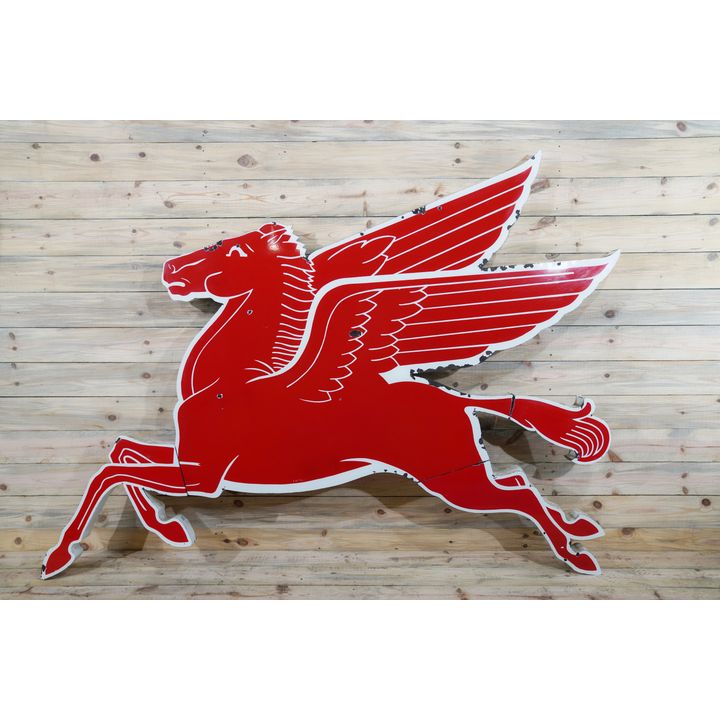 Mobil 4 Piece Cookie Cutter Pegasus Single Sided Porcelain Sign TAC 8.25