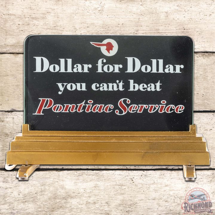 Rare Pontiac Service Dollar for Dollar SS Tin Lighted Counter Top Display Sign