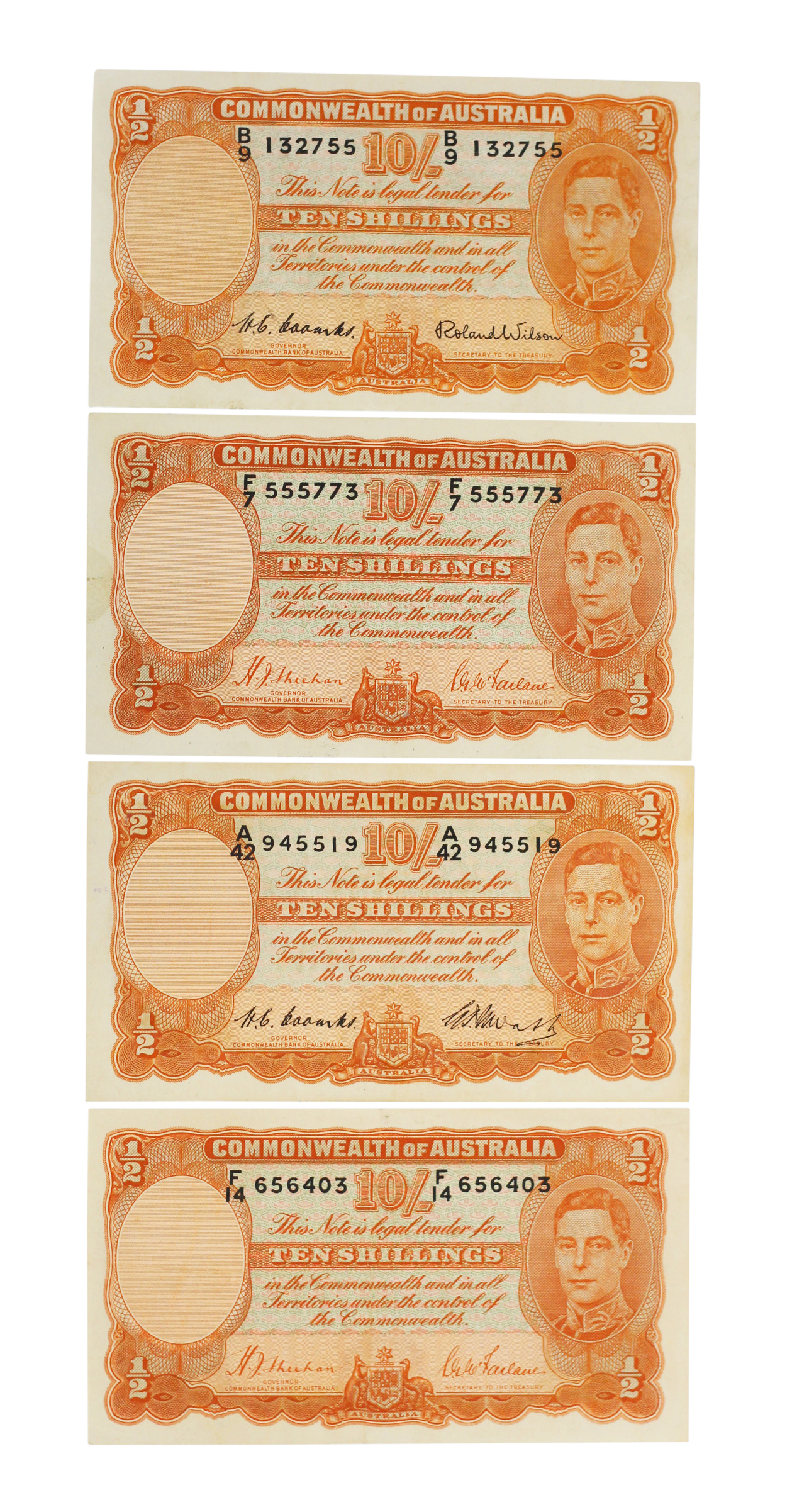 1947. · Sheehan/Mcfarlane, Ten Shillings, VF-EF