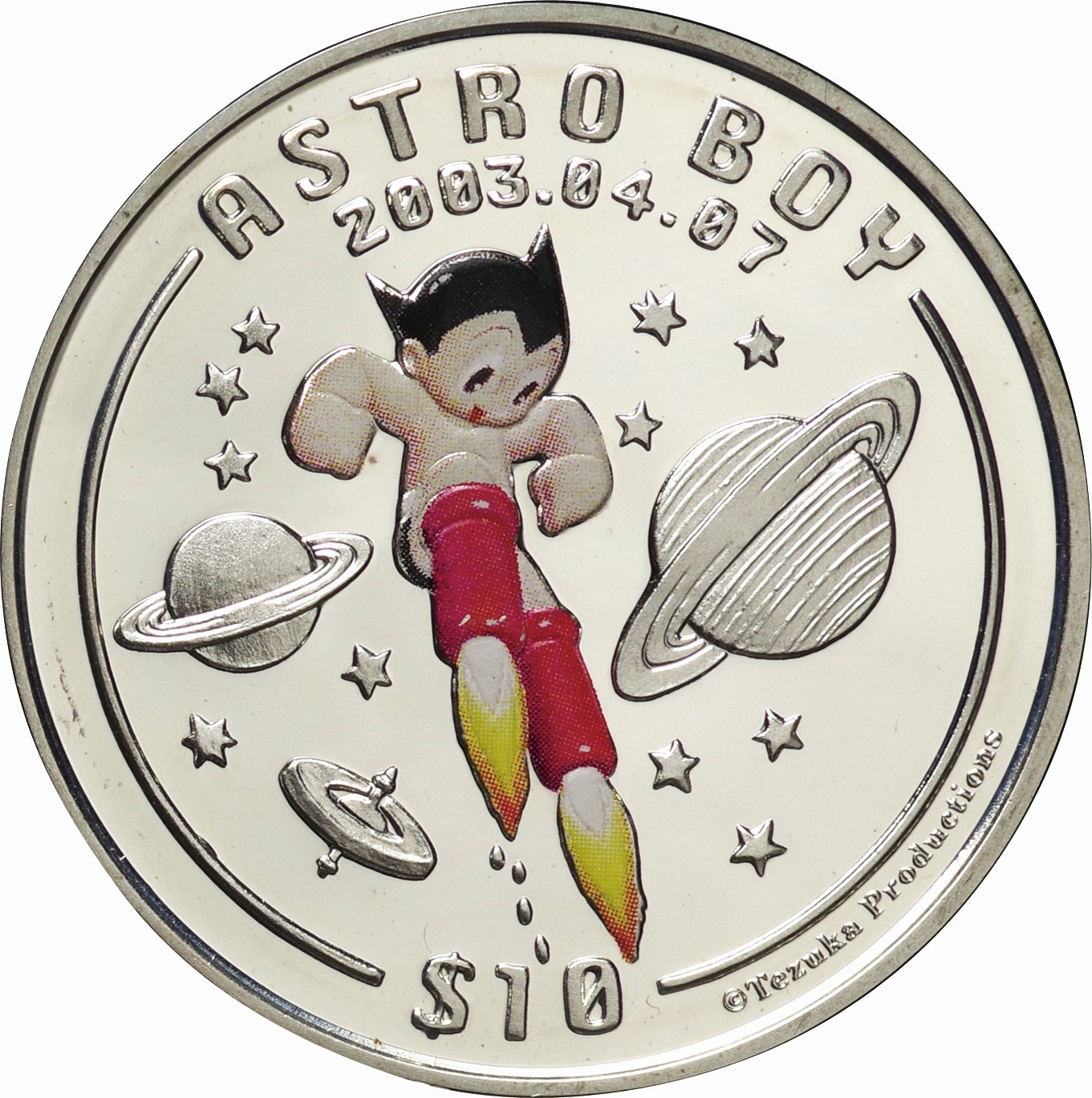 アトムとその仲間達　10ドルカラー銀貨　3種セット　2003年　シエラレオネ シエラレオネ-Sierra Leone. プルーフ. Proof. Silver. 10ドル
