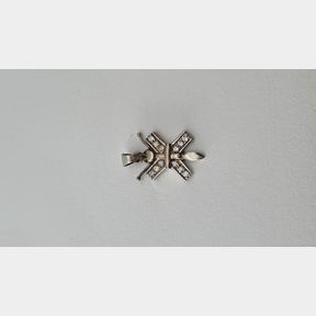 9CT WHITE GOLD BUTTERFLY PENDANT WITH 12 DIAMONDS - 51620/055