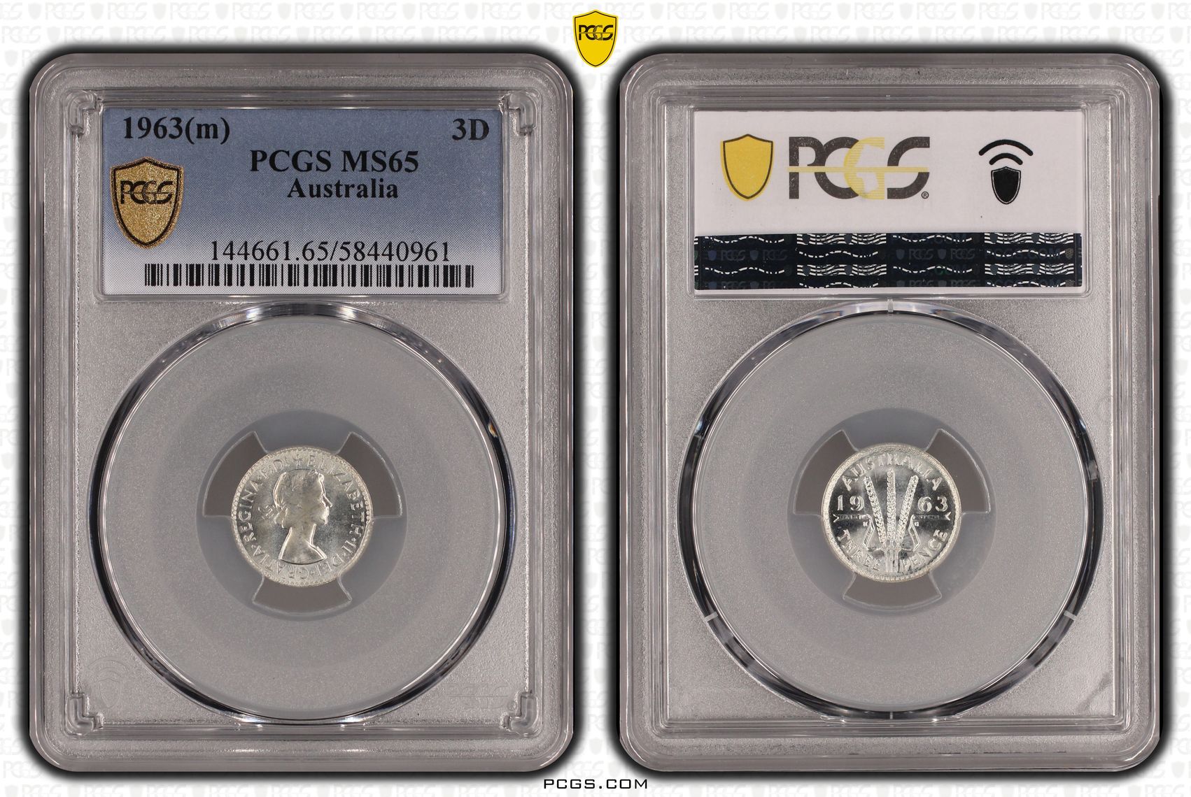 Elizabeth II, Threepence, 1963(m), PCGS MS65