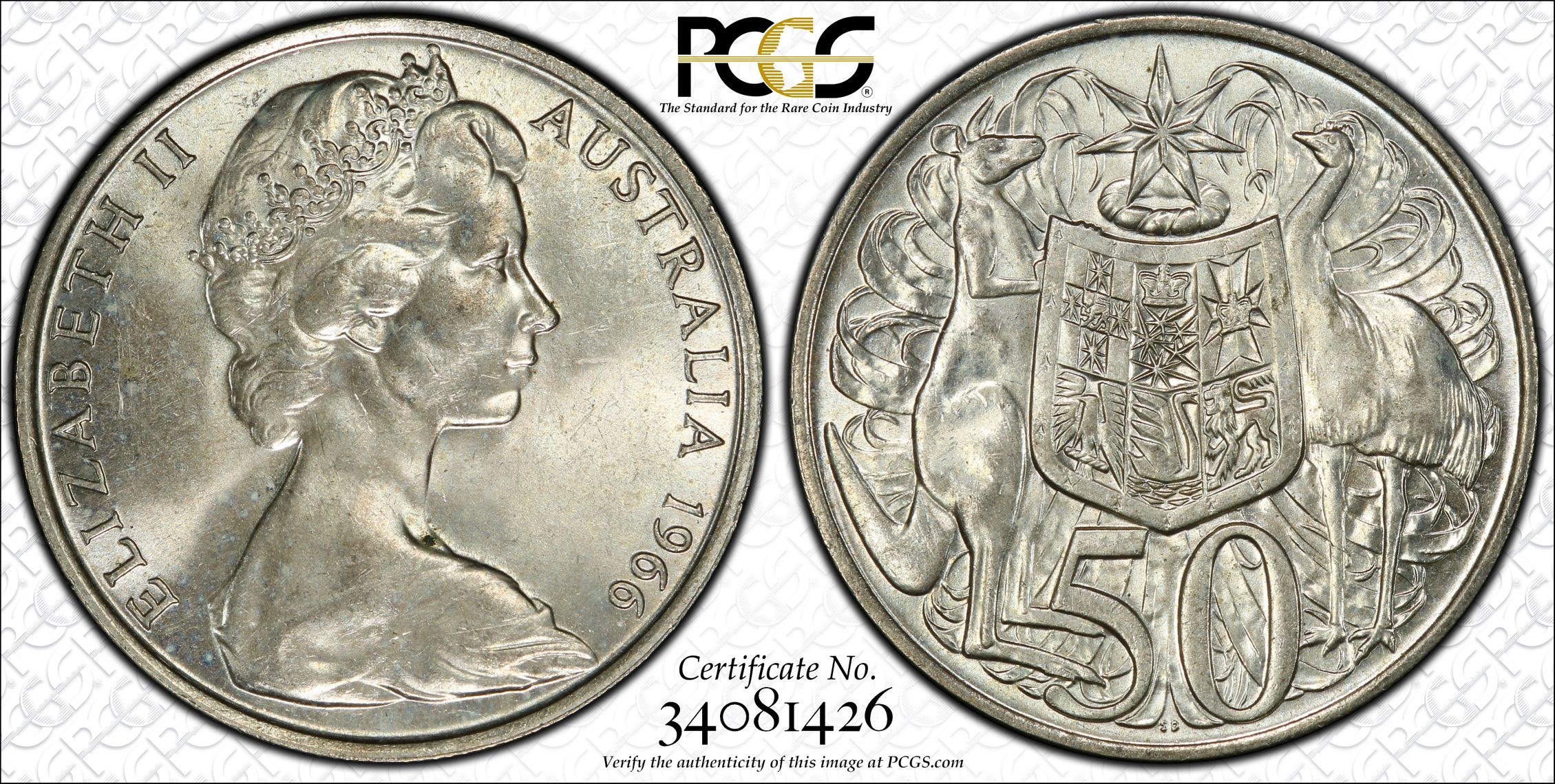 Fifty Cent, 1966, PCGS MS62