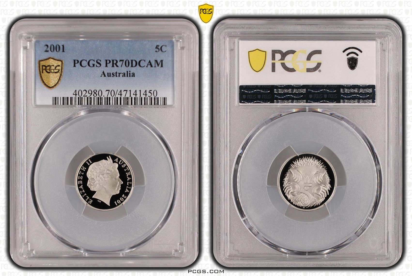 Elizabeth II, Five Cent, 2001, PCGS PR70DCAM