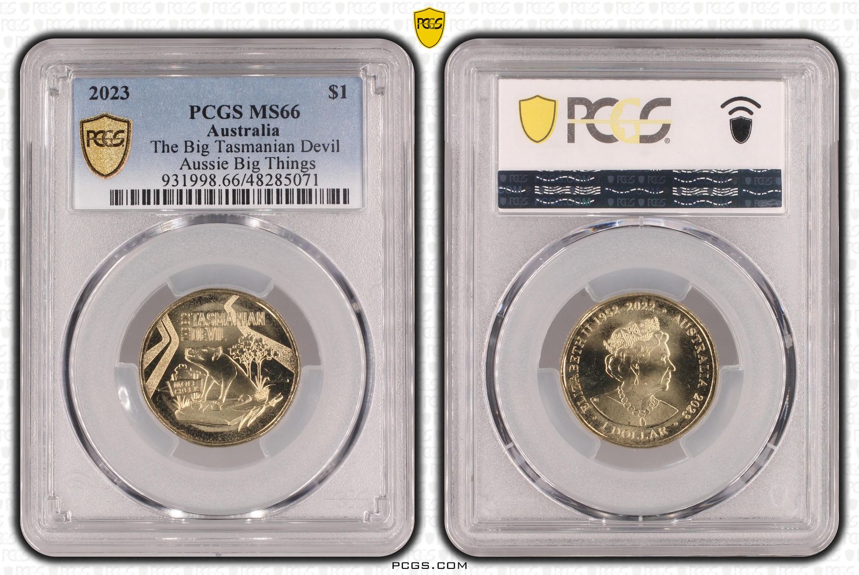 Elizabeth II, The Big Tasmanian Devil Aussie Big Things , One Dollar, 2023, PCGS MS66
